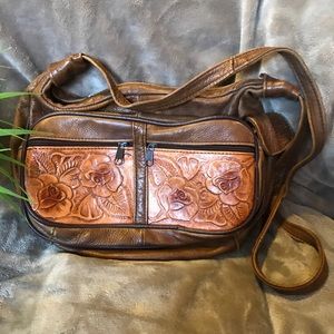 leather engraved crossbody bag